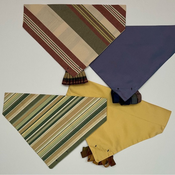 Set of 4 Designer Dog Bandana’s. Lined with 1 3/4” Casing for Collar. - Picture 3 of 3